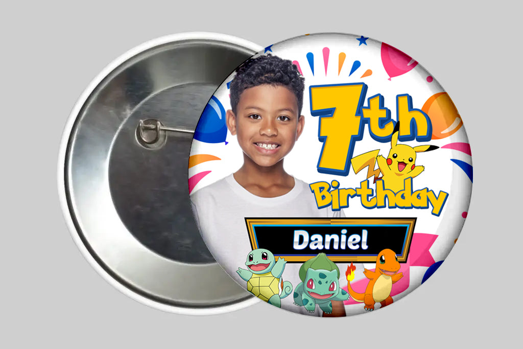 Custom Birthday Button Pin - Design 4