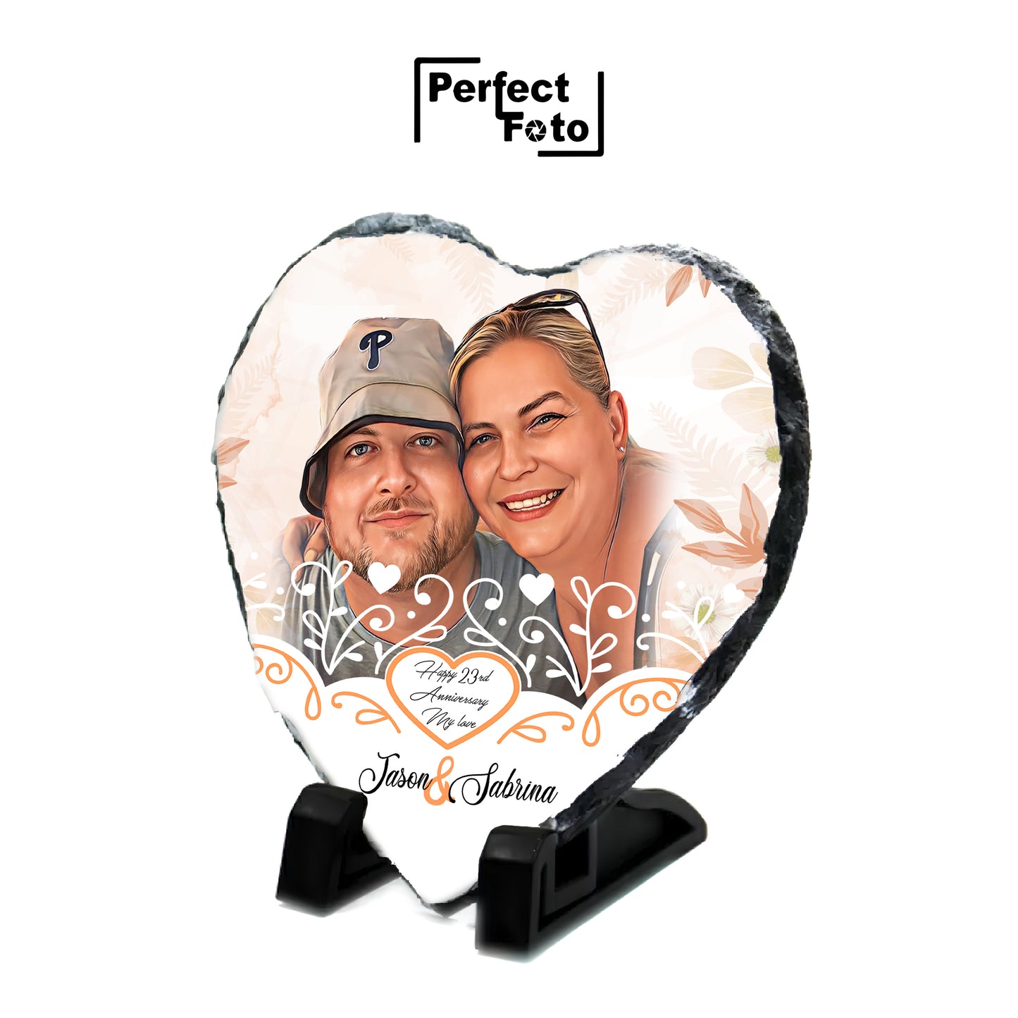 Custom Made Heart Slate Rock Design 1