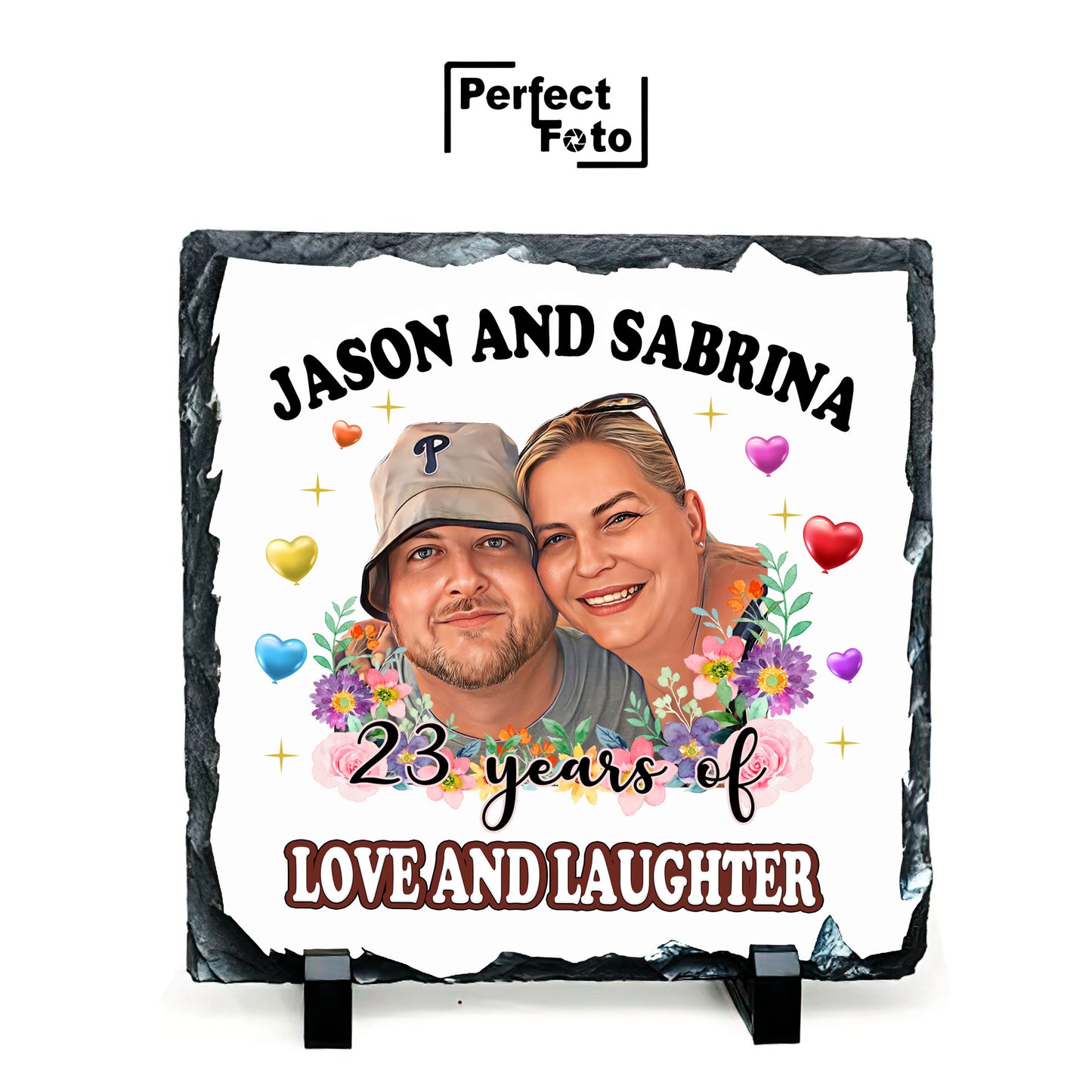 Custom Made Square Slate Rock Design 8