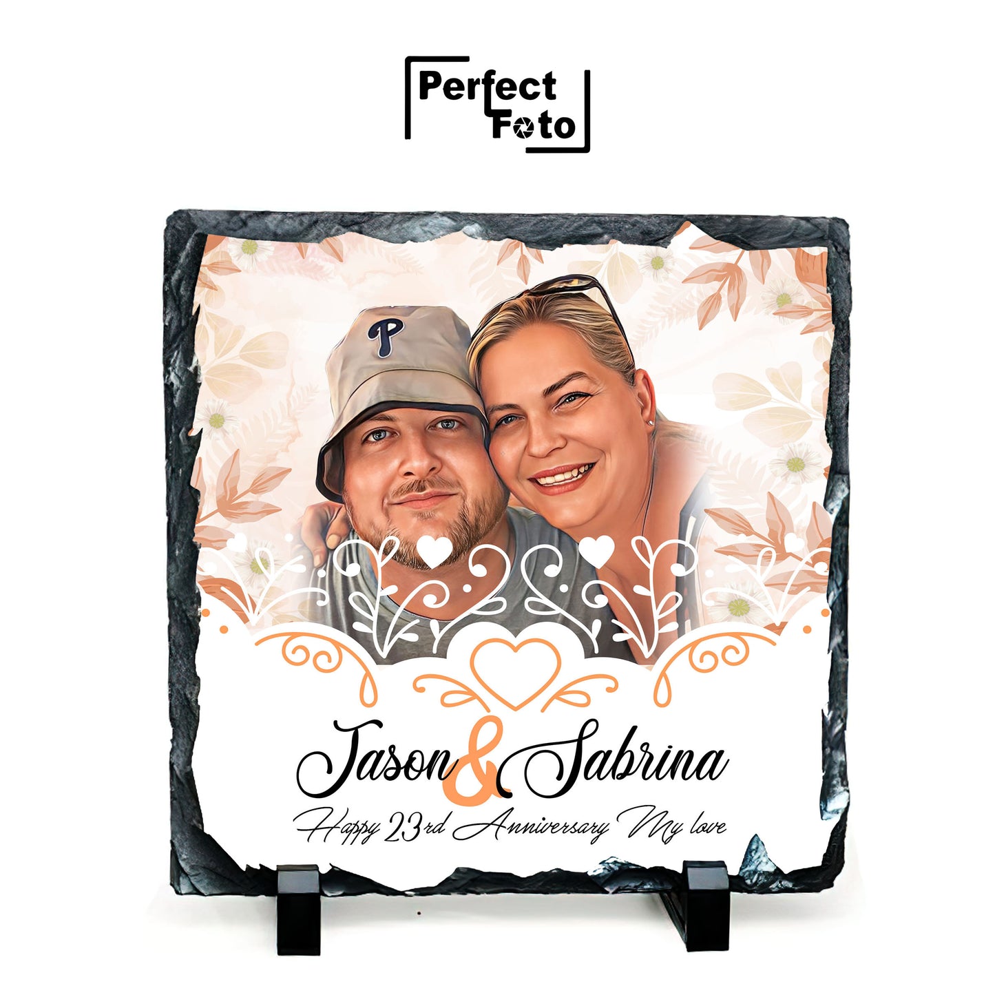 Custom Made Square Slate Rock Design 9