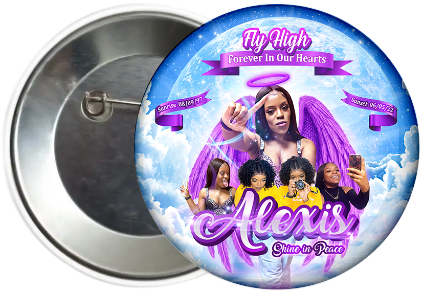 Custom Memorial Button Pin - Design 1