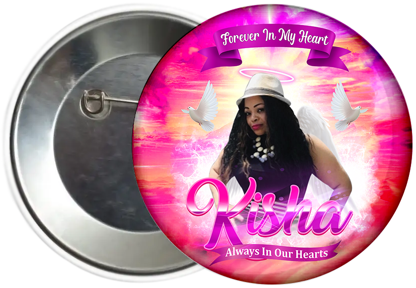 Custom Memorial Button Pin - Design 4