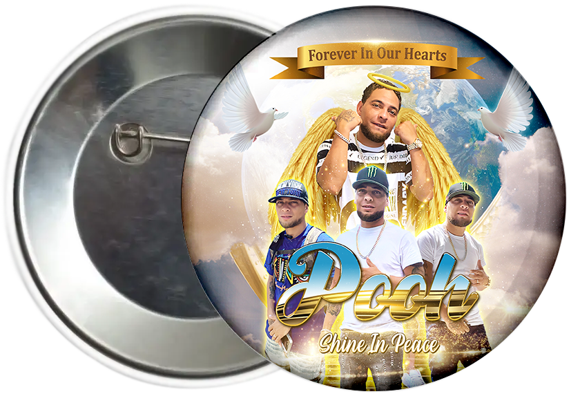 Custom Memorial Button Pin - Design 5