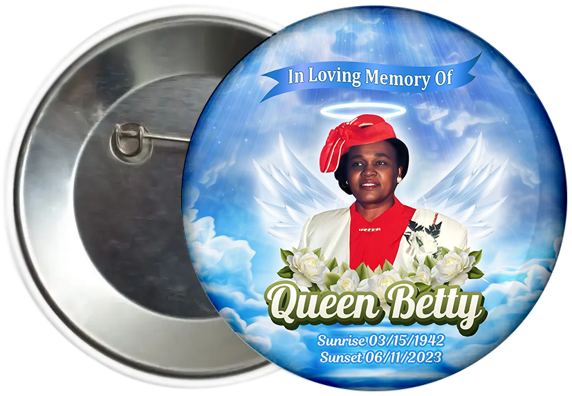 Custom Memorial Button Pin - Design 7