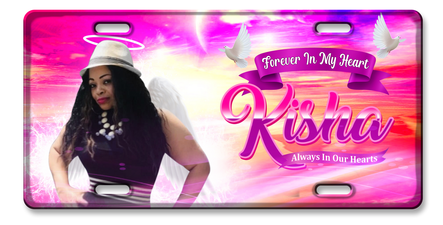 Custom Memorial License Plate - Design 4