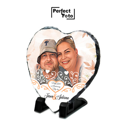 Custom Made Heart Slate Rock Design 1