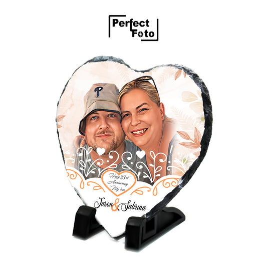 Custom Made Heart Slate Rock Design 1