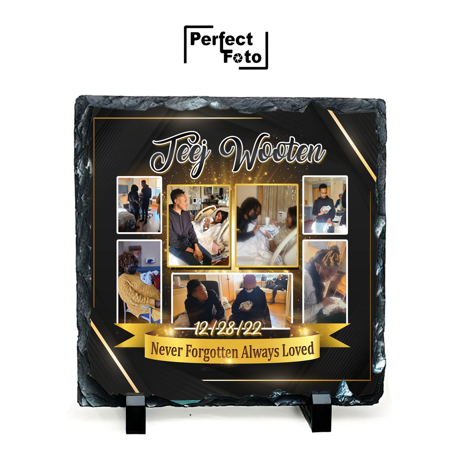 Custom Made Square Slate Rock Design 4