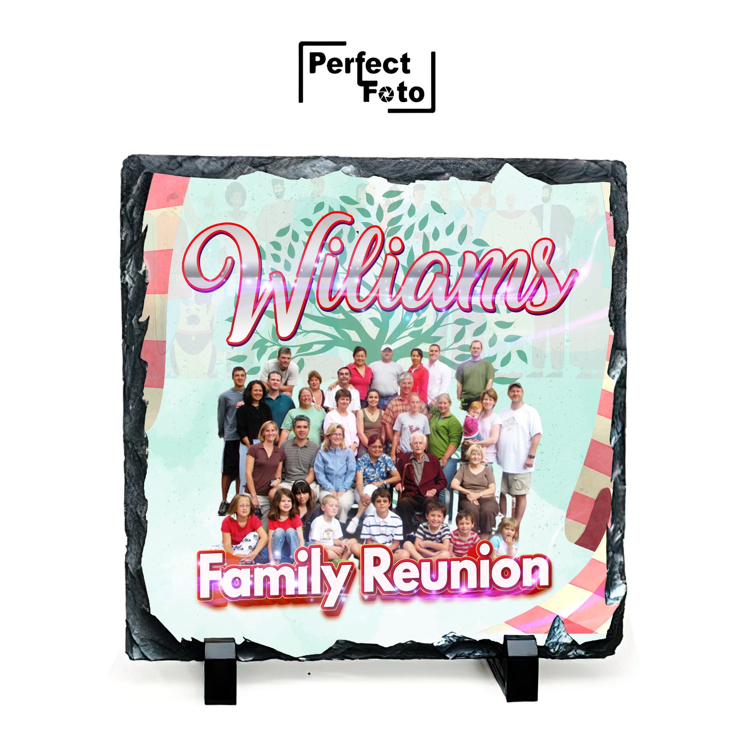 Custom Made Square Slate Rock Design 6