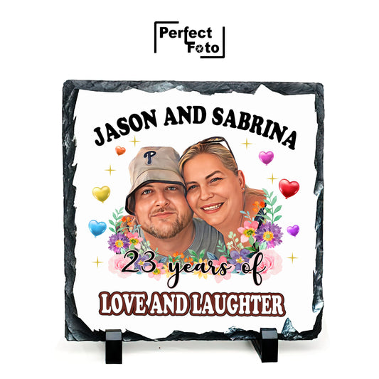 Custom Made Square Slate Rock Design 8