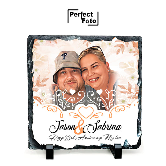 Custom Made Square Slate Rock Design 9