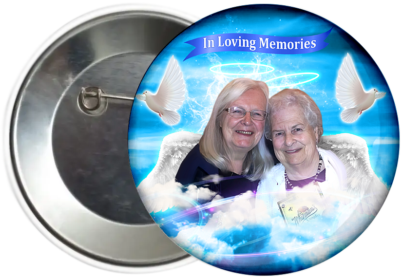 Custom Memorial Button Pin - Design 2