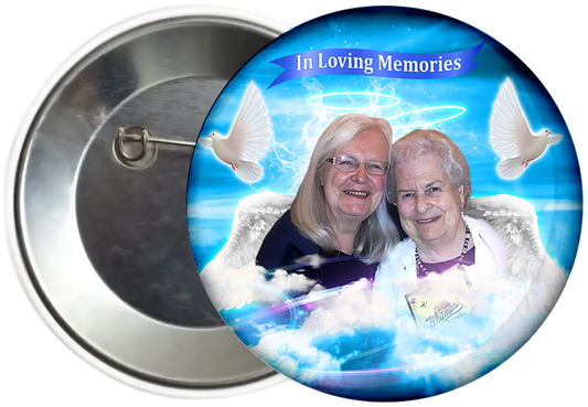 Custom Memorial Button Pin - Design 2