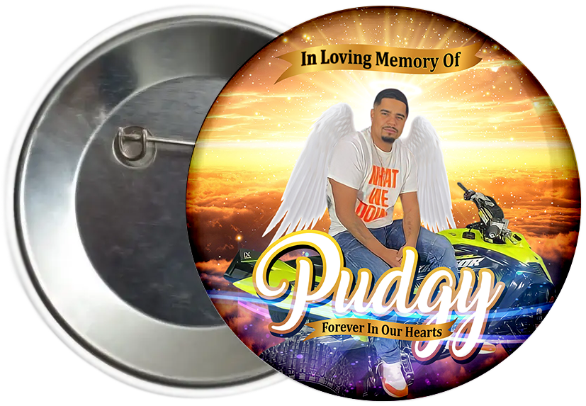 Custom Memorial Button Pin - Design 6