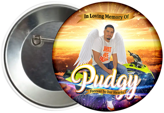 Custom Memorial Button Pin - Design 6