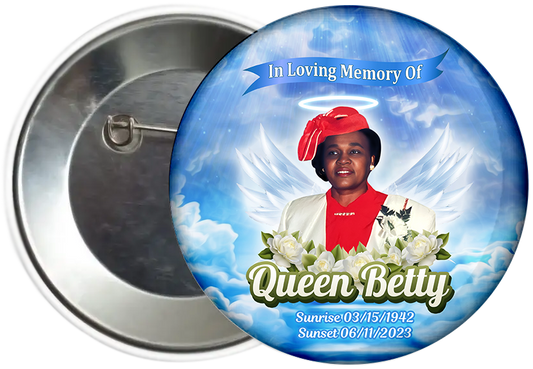 Custom Memorial Button Pin - Design 7
