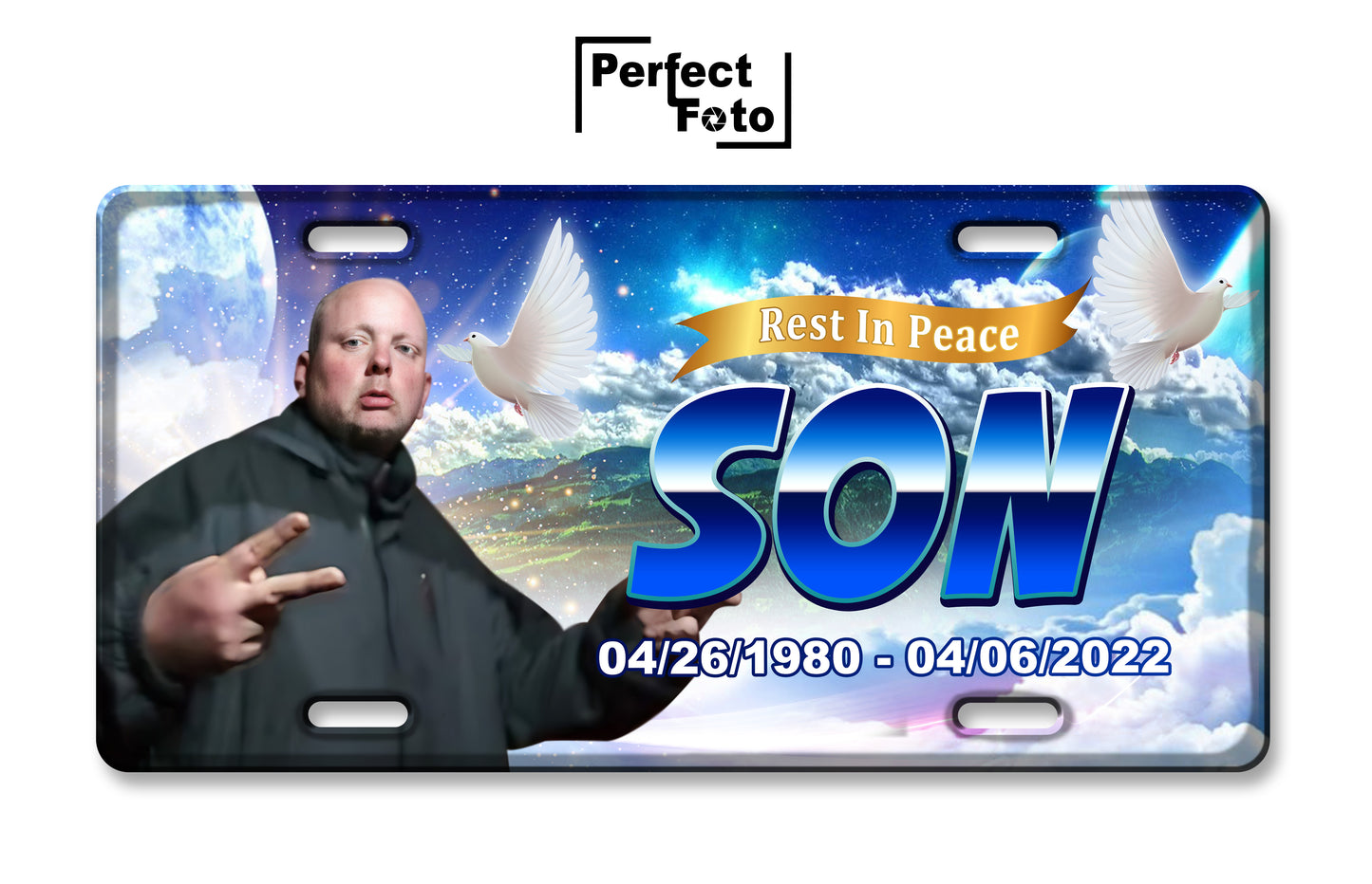 Custom Memorial License Plate - Design 13