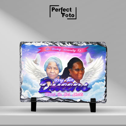 Custom Memorial Rectangle Slate Rock – Design 2