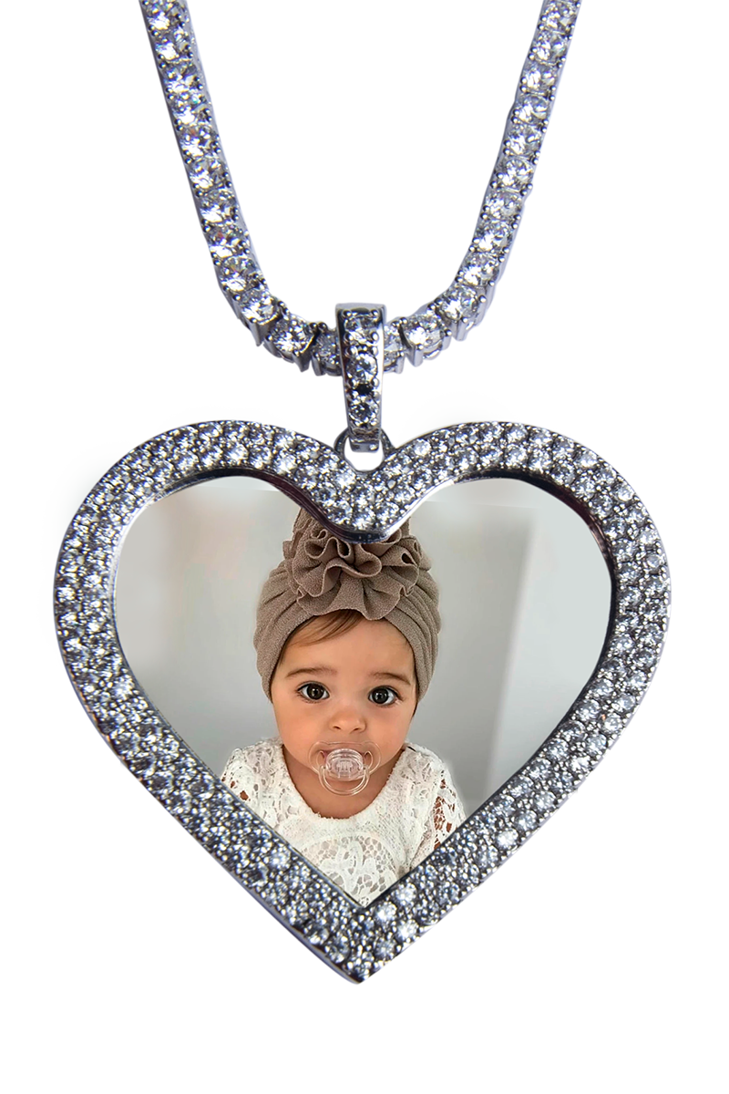 Double Layer Diamond Heart Medallion