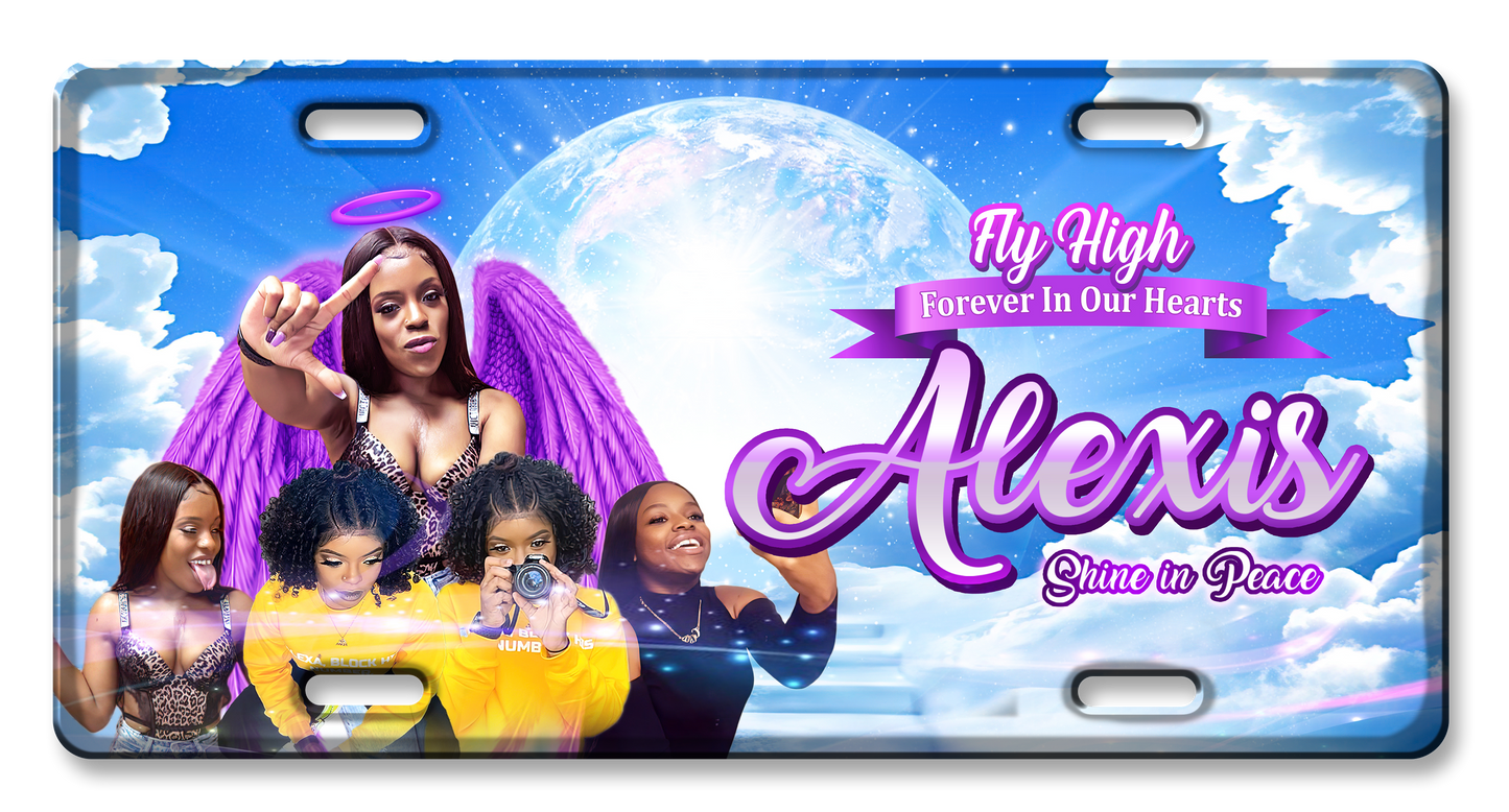 Custom Memorial License Plate - Design 7