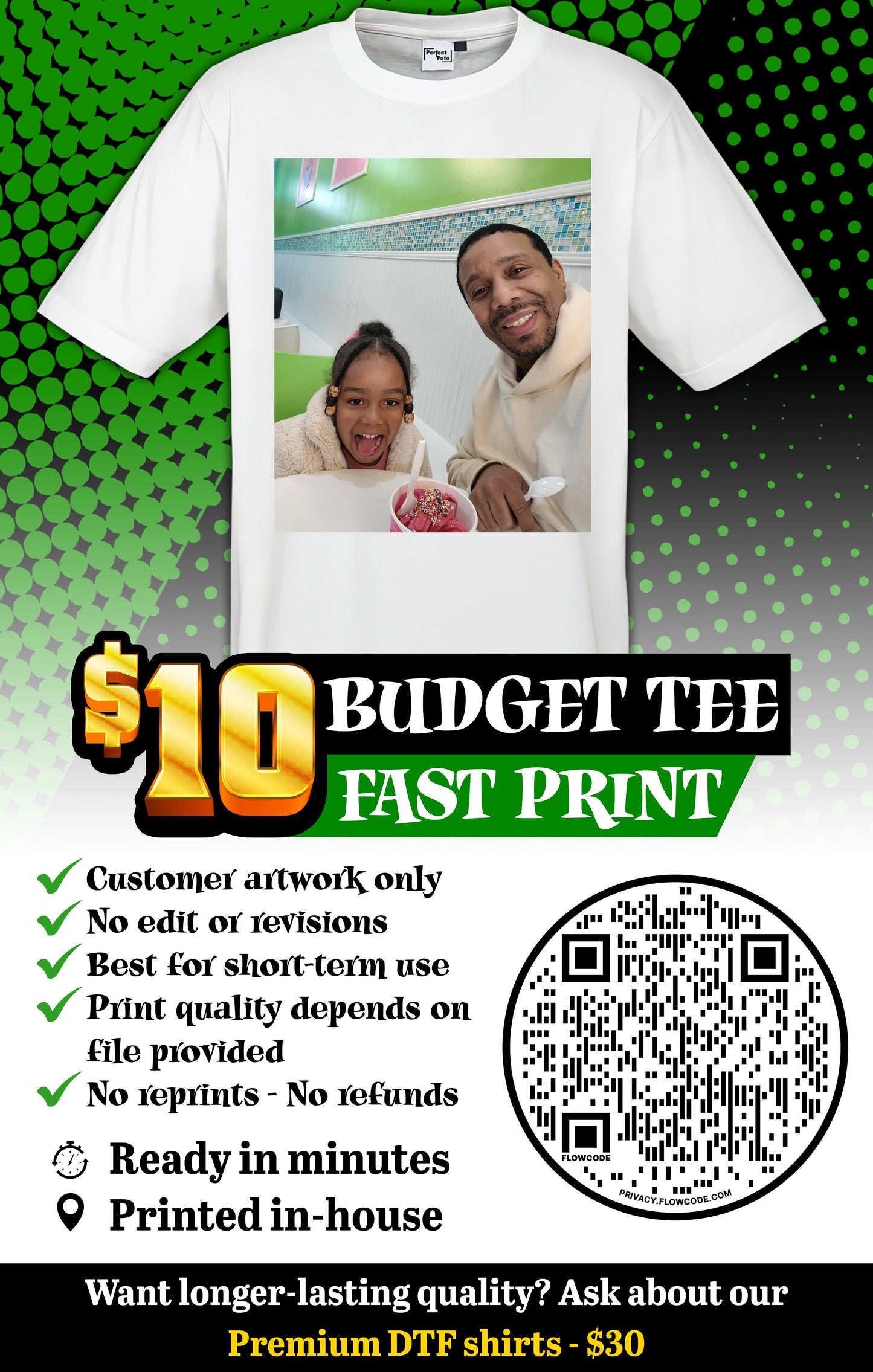 $10 BUDGET TEE – FAST PRINT