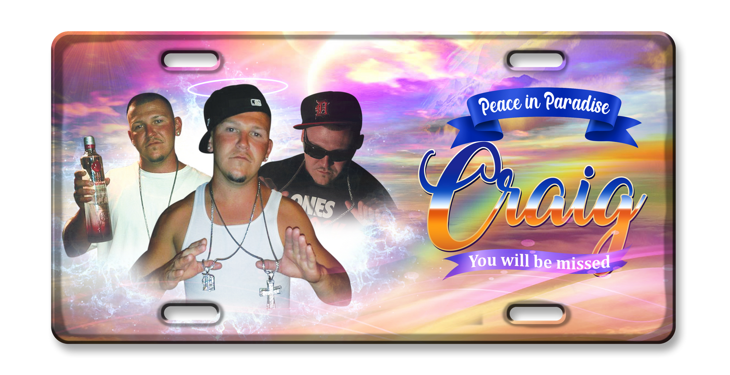 Custom Memorial License Plate - Design 5