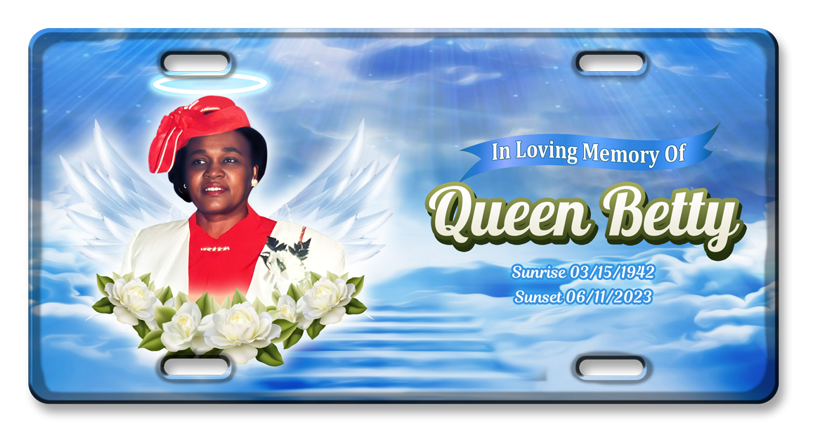 Custom Memorial License Plate - Design 3