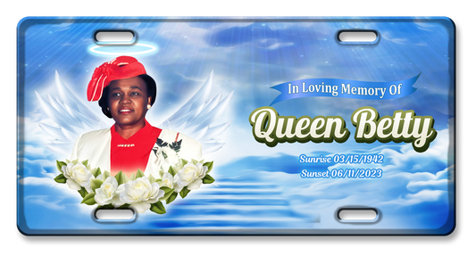 Custom Memorial License Plate - Design 3